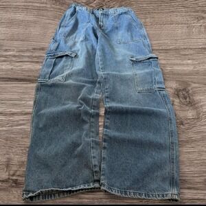 28x28 Blue Baggy Wide Leg Skater Cargo Pants Y2K Grunge Vintage